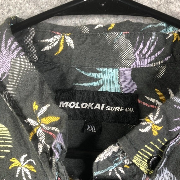 Molokai Surf Co. Button Down Shirt Adult 2XL XXL Floral Beach Print Casual Men's - Picture 5 of 9